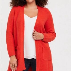 Torrid Orange Brushed Longline Cardigan